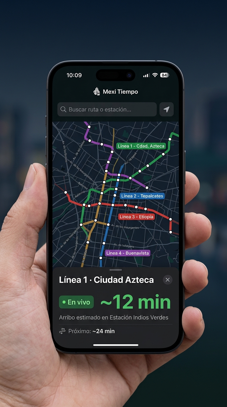 Mexi Tiempo App Mockup